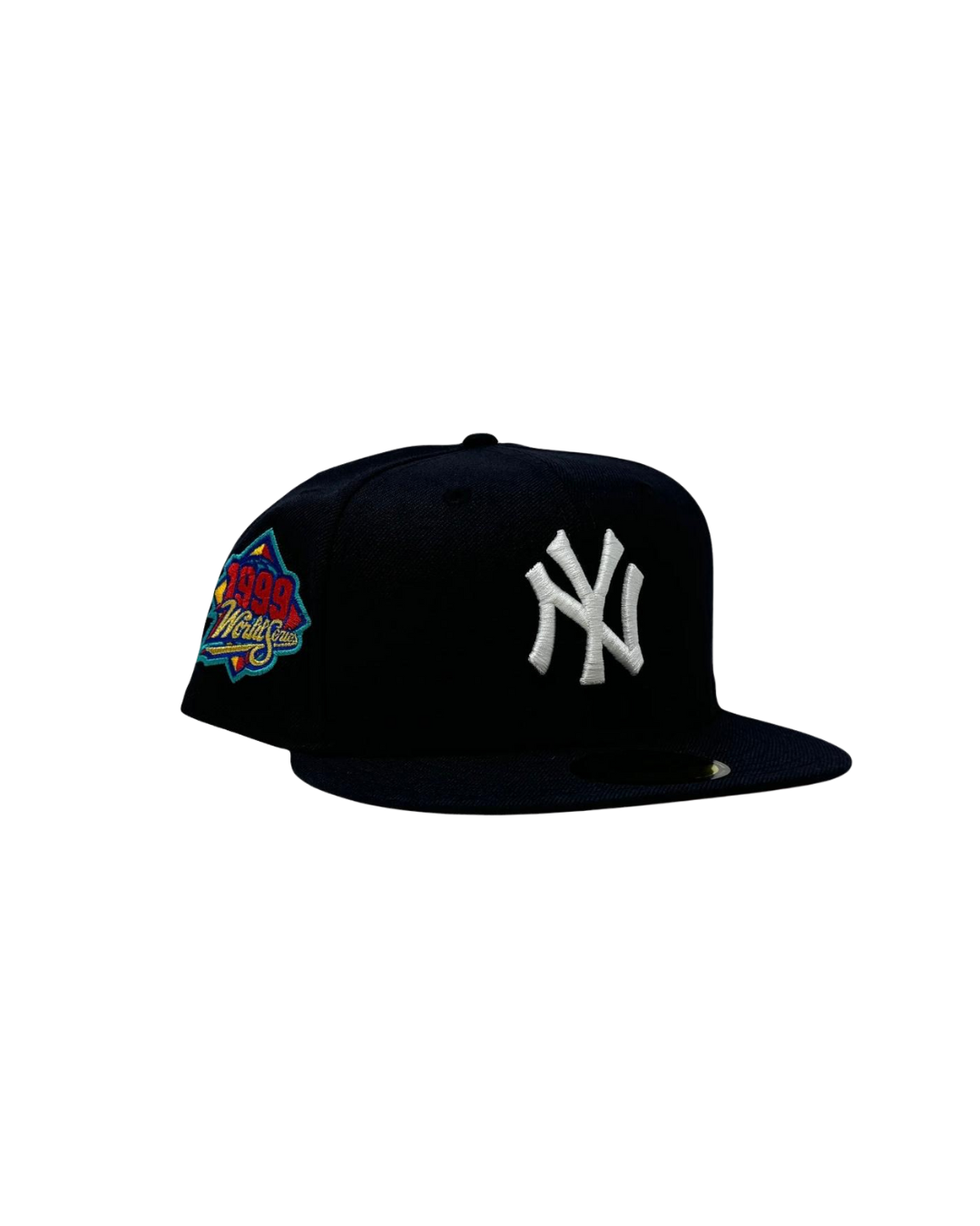 New York Yankees 1999 World Series Navy Blue Pink Brim New Era Fitted Hat