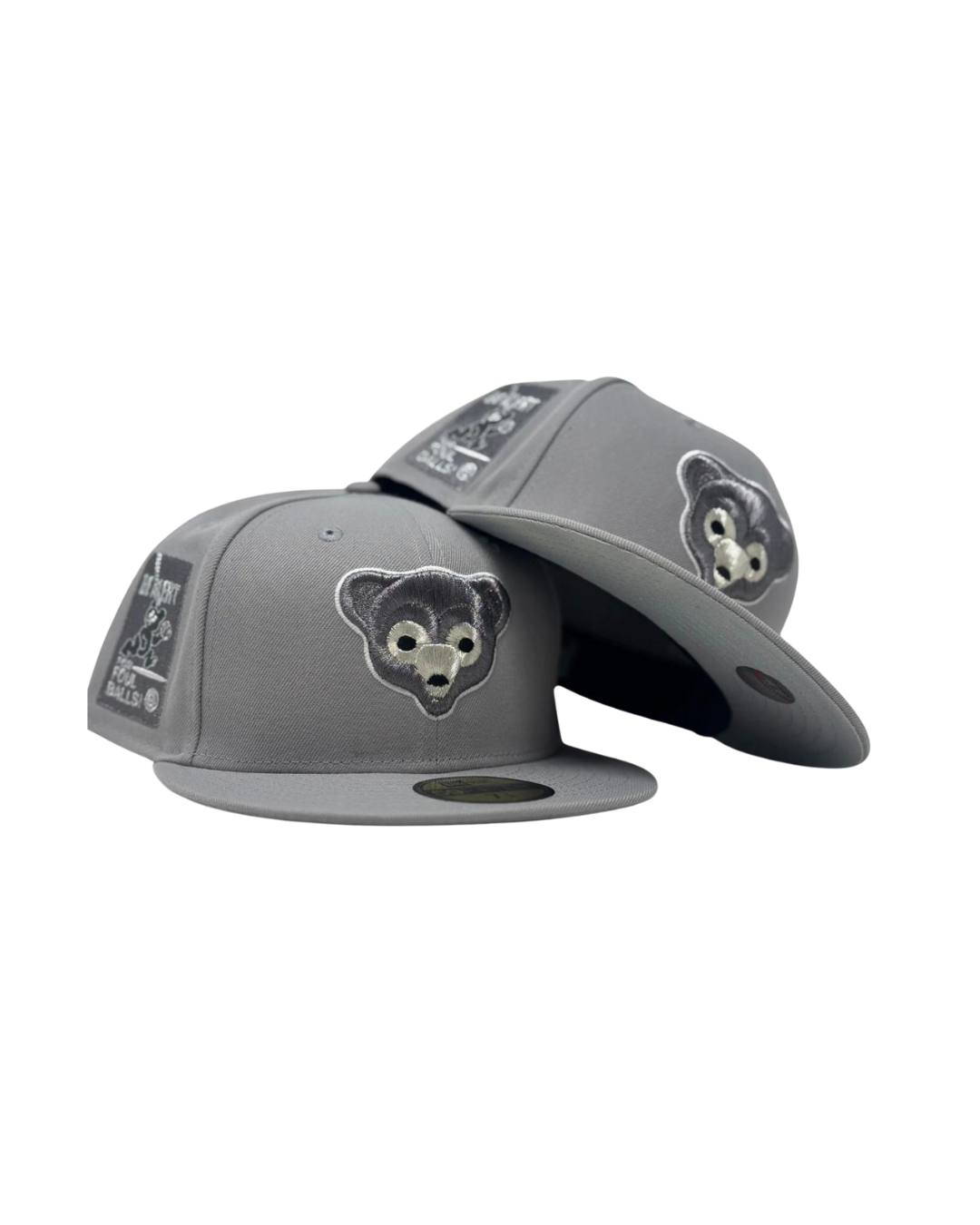 Chicago Cubs Be Alert Foul Ball Logo Fitted Hats-Light Gray