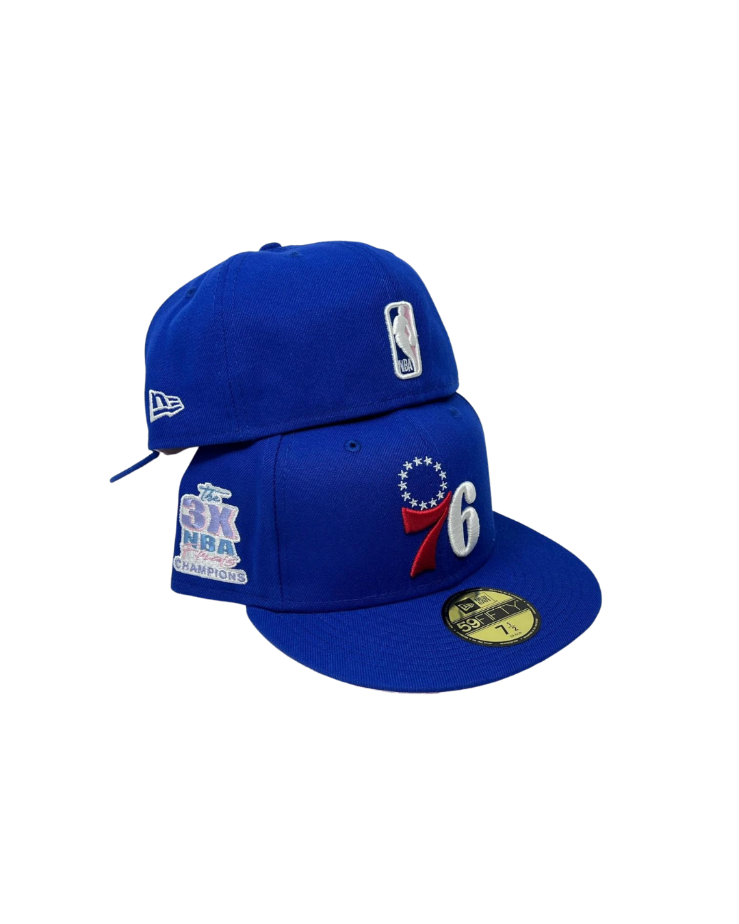 PHILADELPHIA 76ERS 3X CHAMPIONSHIP POP SWEAT PINK BRIM NEW ERA FITTED HAT